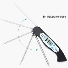Load image into Gallery viewer, High Quality Foldable Food Thermometer Probe Digital BBQ Meat Kitchen Thermometer  Instant Read Meat Thermometer With 4.6” Folding Probe Backlight &amp; Calibration Function For Cooking Food Candy BBQ Grill Liquids Beef Liquid Water Oil Temperature Gauge
