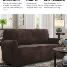 Load image into Gallery viewer, High Quality Velvet Plush Sofa Cover for Living Room Sectional Couch Cover Elastic Case Sofa Slipcover Stretch 1/2/3/4 Seater Velvet Sofa Couch Furniture Protector Soft Anti-Slip High Stretch
