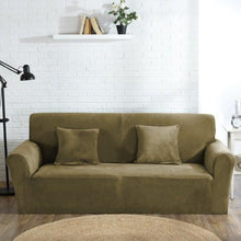 Load image into Gallery viewer, High Quality Velvet Plush Sofa Cover for Living Room Sectional Couch Cover Elastic Case Sofa Slipcover Stretch 1/2/3/4 Seater Velvet Sofa Couch Furniture Protector Soft Anti-Slip High Stretch
