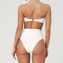 Load image into Gallery viewer, High Waist Bikini Black Swimwear Women Swimsuit High Leg Bikinis Set Women High Waist Bandeau Bikini Set Strapless 2 Piece Bathing Suit Swimsuits Tie Wrap Swimsuits Swimming for Bathing Suit Woman Swimsuits
