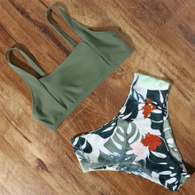 Load image into Gallery viewer, High Waist Bikini Leopard Bikini Women Push Up Swimsuit Women's Leopard Print Swimsuits High Waist Bikini Set 2 Piece Bathing Suits Women Printed Swimwear Tie Dye Summer Swim Beachwear
