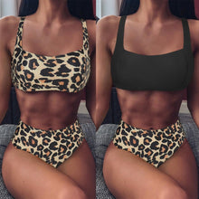 Load image into Gallery viewer, High Waist Bikini Leopard Bikini Women Push Up Swimsuit Women's Leopard Print Swimsuits High Waist Bikini Set 2 Piece Bathing Suits Women Printed Swimwear Tie Dye Summer Swim Beachwear

