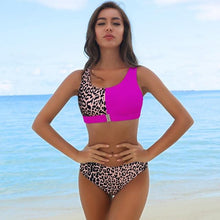 Load image into Gallery viewer, High Waist Bikinis Bikini Set Push Up Swimsuit Female Plus Size Swimwear Women Bikini Leopard Bathing Suit Women High Waist String Floral Printed 2 Piece Summer Bathing Suits For Women
