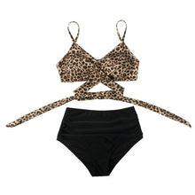 Load image into Gallery viewer, High Waist Swimsuit Bikini Push Up Swimwear Women Bathing Suit Female Bikini Set Leopard Swim Suit Beachwear Women's High Waist Swimsuit 2 Piece Bathing Suits Bikini
