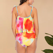 Load image into Gallery viewer, High Waist Swimwear Women Bikinis Swimsuit Leaf Print Bathing Suits Ruffle Tropical Beachwear Plus Size Two Piece Sport Halter Bikini Swimsuit Ruffles  Printed Swimwear Quick Dry Bathing Suit Set Beachwear
