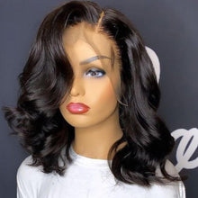 Load image into Gallery viewer, Highlight Wig Human Hair Wigs Short Bob Wig For Black Women T Part Brazilian Pre Plucked With Baby Hair Body Wave Lace Front Wigs For Black Women Cosplay Wigs For Women
