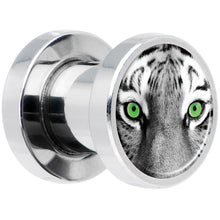 Load image into Gallery viewer, Black White Tiger Eyes Steel Screw Fit Plug Set 2G

