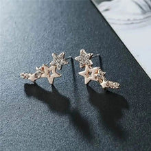 Load image into Gallery viewer, Hollow Star Earrings Zinc Alloy with Rhinestone Accents
