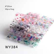 Load image into Gallery viewer, Holographic Nail Foil Transfer Set Sticker Decal Nail Art Foils Designer Marble Nail Decoration Sliders Wraps Manicure  Women Kids Girls Manicure Decoration Nail Art Supplies 3D Self-Adhesive Nail Decals Designer Nail Stickers for Acrylic Nails
