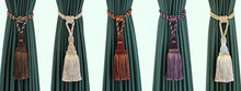 Load image into Gallery viewer, Home Decoration Polyester Tassel Tiebacks Curtain Holder Handmade Tassel Curtain Rope Holdback Window Drape Hanging Ball Tassels Curtains Buckle Sling Binding Lantern Tiebacks Handcrafted Braided Curtain Holdbacks Window Home Decor 55-90cm
