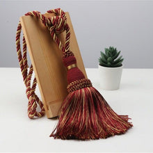 Load image into Gallery viewer, Home Decoration Polyester Tassel Tiebacks Curtain Holder Handmade Tassel Curtain Rope Holdback Window Drape Hanging Ball Tassels Curtains Buckle Sling Binding Lantern Tiebacks Handcrafted Braided Curtain Holdbacks Window Home Decor 55-90cm
