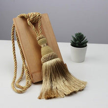 Load image into Gallery viewer, Home Decoration Polyester Tassel Tiebacks Curtain Holder Handmade Tassel Curtain Rope Holdback Window Drape Hanging Ball Tassels Curtains Buckle Sling Binding Lantern Tiebacks Handcrafted Braided Curtain Holdbacks Window Home Decor 55-90cm
