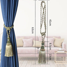 Load image into Gallery viewer, Home Decoration Polyester Tassel Tiebacks Curtain Holder Handmade Tassel Curtain Rope Holdback Window Drape Hanging Ball Tassels Curtains Buckle Sling Binding Lantern Tiebacks Handcrafted Braided Curtain Holdbacks Window Home Decor 55-90cm
