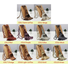 Load image into Gallery viewer, Home Decoration Polyester Tassel Tiebacks Curtain Holder Handmade Tassel Curtain Rope Holdback Window Drape Hanging Ball Tassels Curtains Buckle Sling Binding Lantern Tiebacks Handcrafted Braided Curtain Holdbacks Window Home Decor 55-90cm
