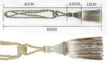 Load image into Gallery viewer, Home Decoration Polyester Tassel Tiebacks Curtain Holder Handmade Tassel Curtain Rope Holdback Window Drape Hanging Ball Tassels Curtains Buckle Sling Binding Lantern Tiebacks Handcrafted Braided Curtain Holdbacks Window Home Decor 55-90cm
