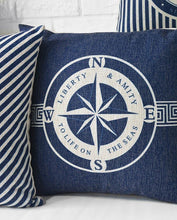 Load image into Gallery viewer, Home Decorative Pillows Mediterranean Pillow Cover Blue Anchor Navigation Compass Sailboat Pillowcase Decorative Cushion Cover For Home Cover Sea Blue Compass Marine Ship Linen Pillow Case Cushion Cover 45x45CM
