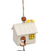 Load image into Gallery viewer, Home Garden Ornaments Bird House cage House Bamboo Outdoor Wooden Wind Chimes Painted Design With Birdhouse Crown Home Ornament Wind Chimes

