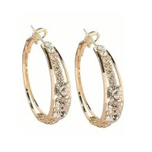 Load image into Gallery viewer, Hoop Earrings Inlaid Shiny Rhinestone For Ladies
