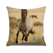 Load image into Gallery viewer, Horse Pattern Pillow Cover Running Horses Cotton Linen Square Cushion Cover Standard Pillowcase for Men Women Home Decorative Sofa Armchair Bedroom Livingroom Farmhouse 45x45CM
