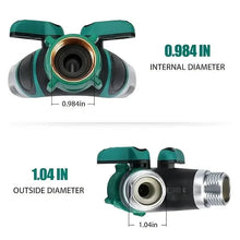 Load image into Gallery viewer, Hose Splitter 2 Way 3/4" Faucet Y Connector with Shut-off Valve
