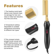 Load image into Gallery viewer, Hot Comb Hair Straightener Comb
