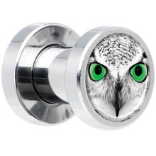 Load image into Gallery viewer, Black White Owl Steel Screw Fit Plug Set 4G
