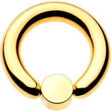 Load image into Gallery viewer, 6G 1/2 Clear Gem 6mm Disc Gold IP BCR Captive Ring
