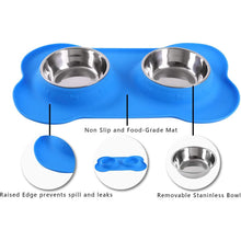 Load image into Gallery viewer, Hubulk 2 Stainless Steel Dog Bowl with No Spill Non-Skid Silicone Mat
