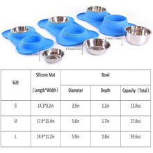 Load image into Gallery viewer, Hubulk 2 Stainless Steel Dog Bowl with No Spill Non-Skid Silicone Mat
