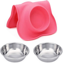 Load image into Gallery viewer, Hubulk 2 Stainless Steel Dog Bowl with No Spill Non-Skid Silicone Mat
