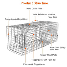 Load image into Gallery viewer, Humane Catch Release Live Animal Collapsible Galvanized Wire Trap Cage

