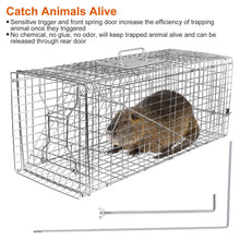 Load image into Gallery viewer, Humane Catch Release Live Animal Collapsible Galvanized Wire Trap Cage
