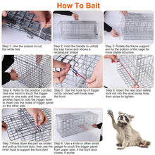 Load image into Gallery viewer, Humane Catch Release Live Animal Collapsible Galvanized Wire Trap Cage
