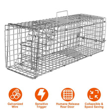 Load image into Gallery viewer, Humane Live Animal Rodent Cage Collapsible Galvanized Wire
