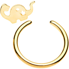 Load image into Gallery viewer, 14G 3/8 Gold Tone IP Dinosaur Brontosaurus BCR Captive Ring
