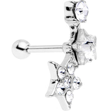 Load image into Gallery viewer, 18G 1/4 Clear Gem Star Cartilage Tragus Earring
