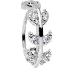 Load image into Gallery viewer, 20G Clear CZ Gem Leafy Seamless Circular Ring
