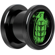 Load image into Gallery viewer, Green Grenade Black Anodized Screw Fit Plug Set 00G
