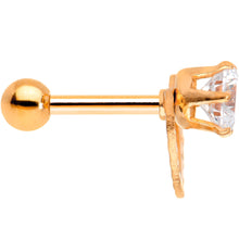 Load image into Gallery viewer, Clear CZ Gem Rose Gold Tone IP Valentine Heart Cartilage Tragus
