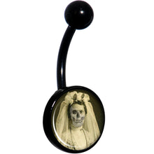 Load image into Gallery viewer, Skeleton Bride Halloween Black Belly Ring
