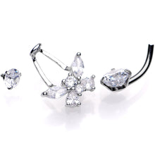 Load image into Gallery viewer, Clear Gem Sparkle Butterfly Dangle Belly Ring
