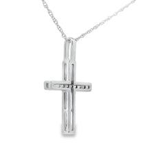 Load image into Gallery viewer, .07ct Diamond Cross Religious Pendant 10KT White Gold
