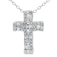 Load image into Gallery viewer, .50ct Diamond Cross Religious Pendant 10KT White Gold
