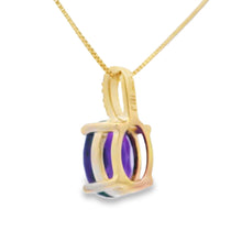 Load image into Gallery viewer, Amethyst Diamond Fashion Pendants 10KT Yellow Gold
