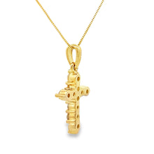 Load image into Gallery viewer, .23ct Diamond Cross Religious Pendant 14KT Yellow Gold
