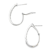 Load image into Gallery viewer, 1.00ct Diamond Hoop Earrings 14KT White Gold

