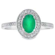 Load image into Gallery viewer, .53ct Chalcedony Diamond Ring 10KT White Gold
