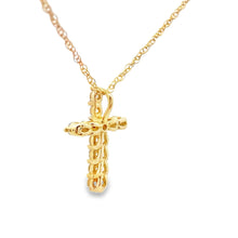Load image into Gallery viewer, .11ct Diamond Cross Religious Pendant 14KT Yellow Gold
