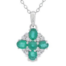 Load image into Gallery viewer, 1.09ct Emerald Zircon Fashion Pendants Sterling Silver
