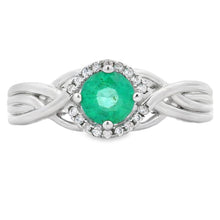 Load image into Gallery viewer, .58ct Emerald Zircon Ring Sterling Silver
